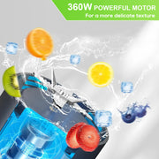 Essentials House HD-10 Black / 11.1 Electric Portable Juicer Fresh Fruit Mixer 700ML Multifunctional USB Rechargeable Shakes