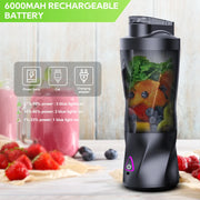 Essentials House HD-10 Black / 11.1 Electric Portable Juicer Fresh Fruit Mixer 700ML Multifunctional USB Rechargeable Shakes