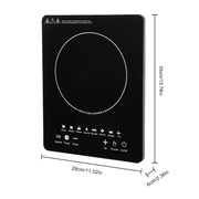 Essentials House / black / US 110V 750W Electric Induction Cooktop 8 Power Levels Touch Control Burner 180min Timer Portable