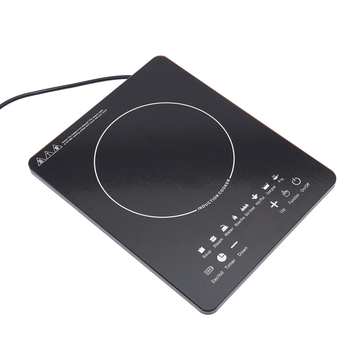 Essentials House / black / US 110V 750W Electric Induction Cooktop 8 Power Levels Touch Control Burner 180min Timer Portable