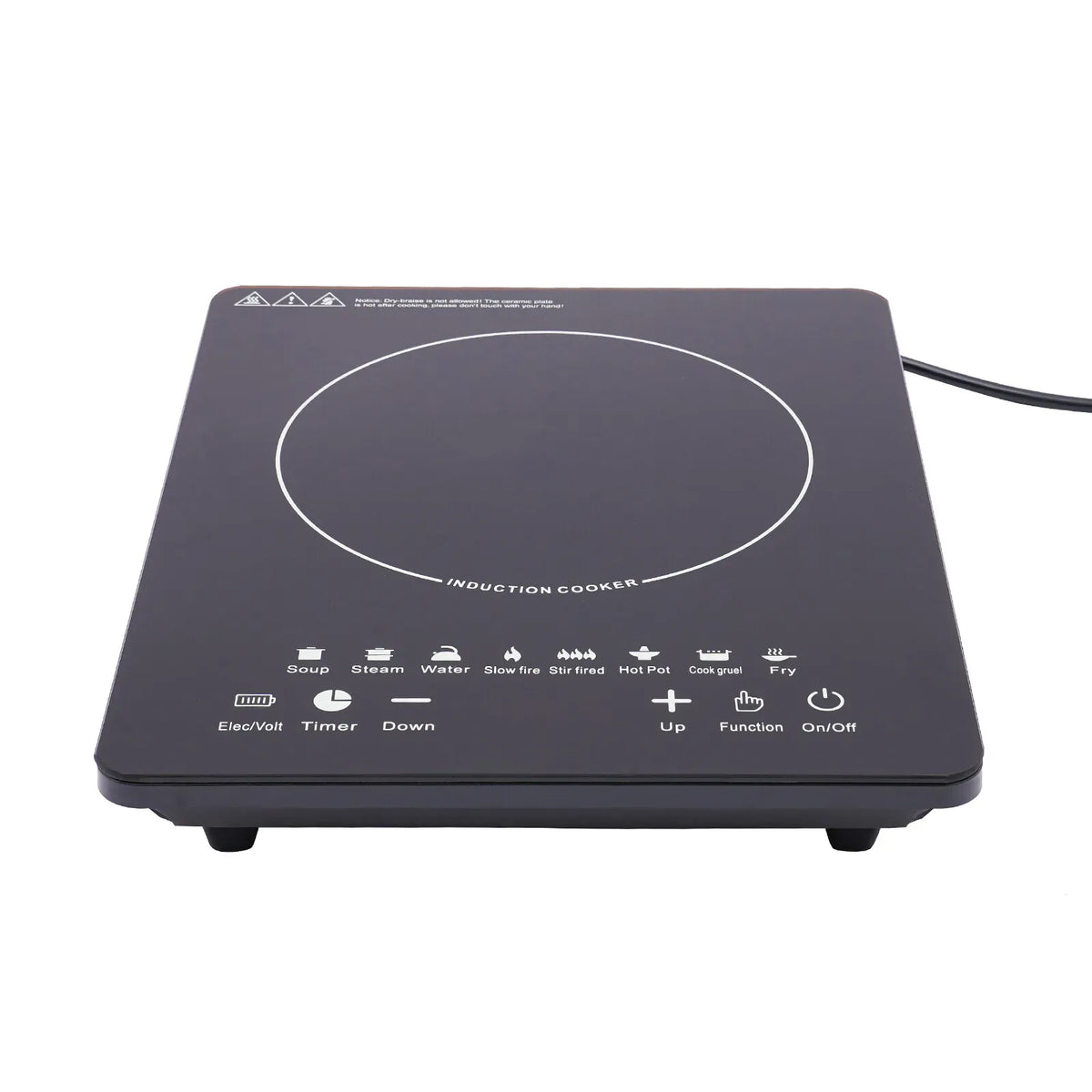 Essentials House / black / US 110V 750W Electric Induction Cooktop 8 Power Levels Touch Control Burner 180min Timer Portable