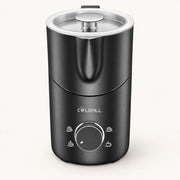 8-in-1 Electric Milk Frother and Steamer on a warm off-white background with a soft natural shadow.