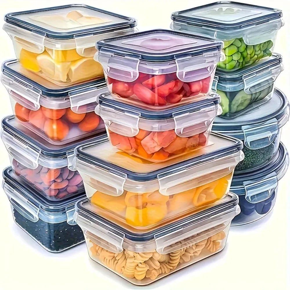 Essentials House 8PCS 8-PC BPA-Free Airtight Food Containers with Locking Lids - Microwave/Freezer Safe PP Plastic Storage