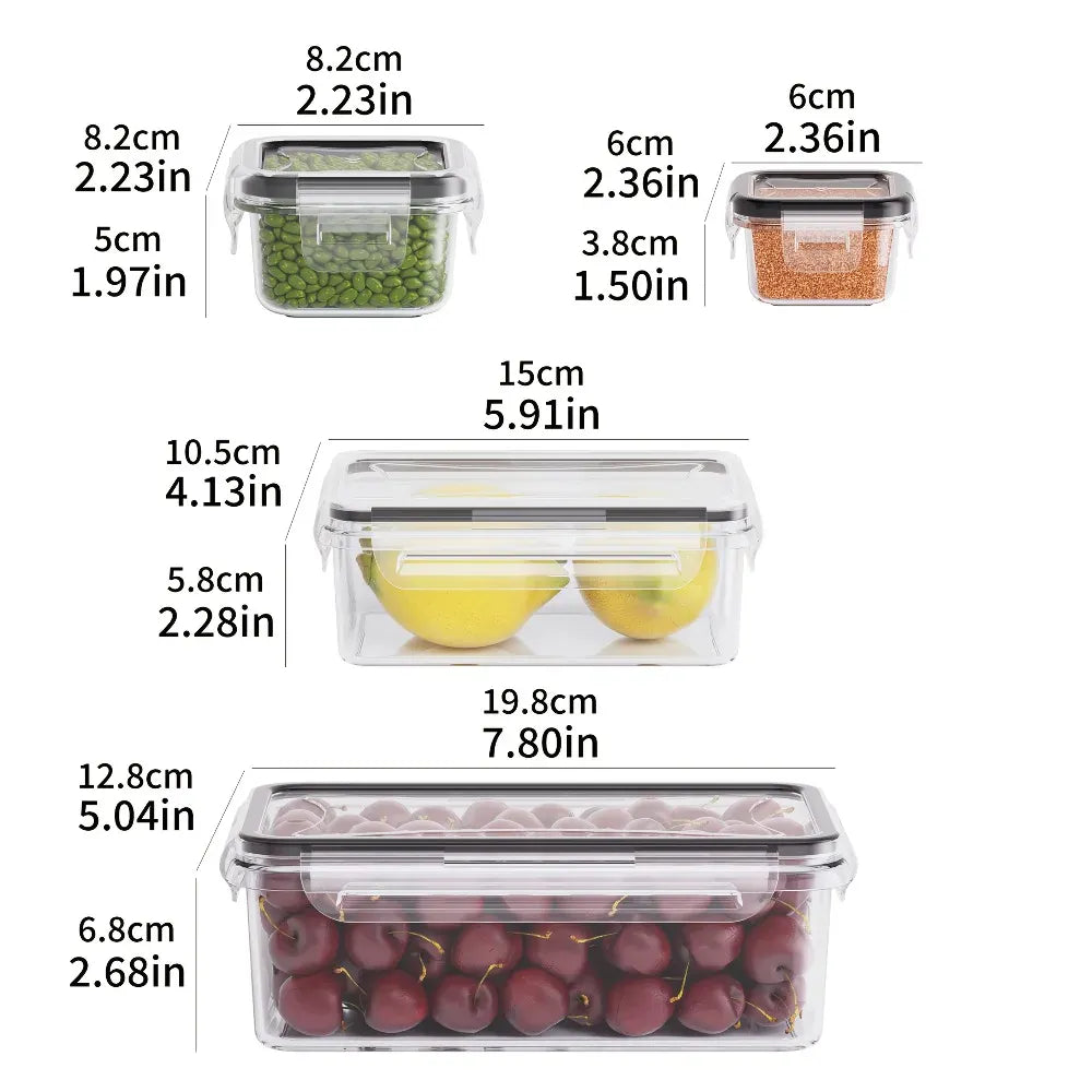 Essentials House 8PCS 8-PC BPA-Free Airtight Food Containers with Locking Lids - Microwave/Freezer Safe PP Plastic Storage