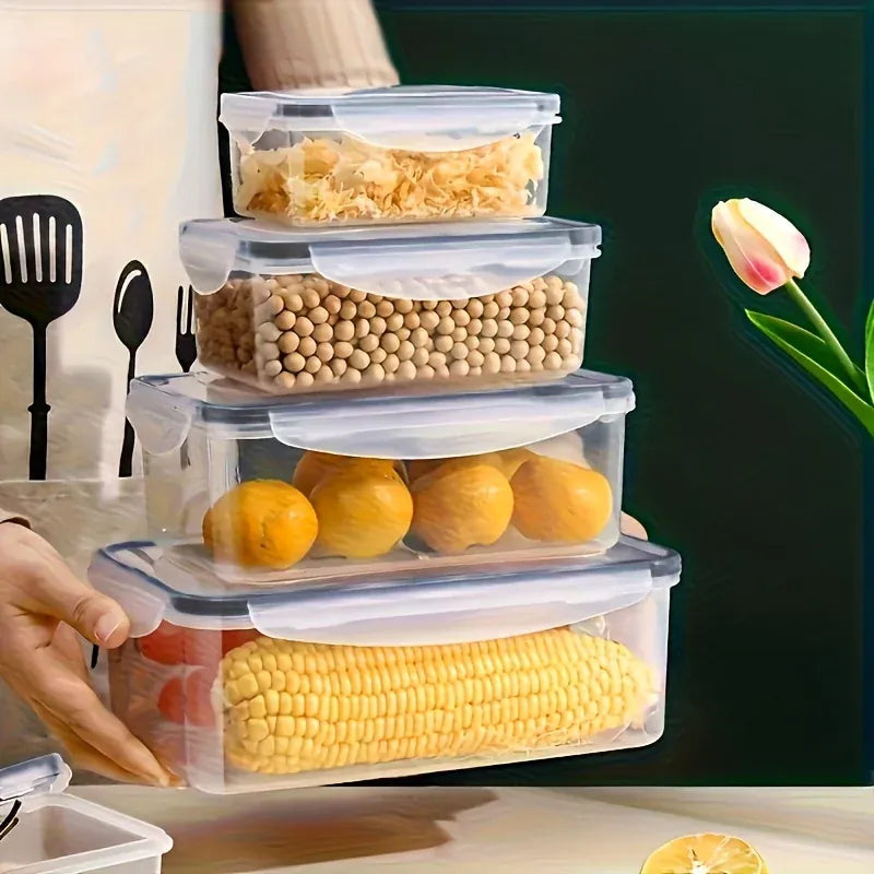 Essentials House 8PCS 8-PC BPA-Free Airtight Food Containers with Locking Lids - Microwave/Freezer Safe PP Plastic Storage