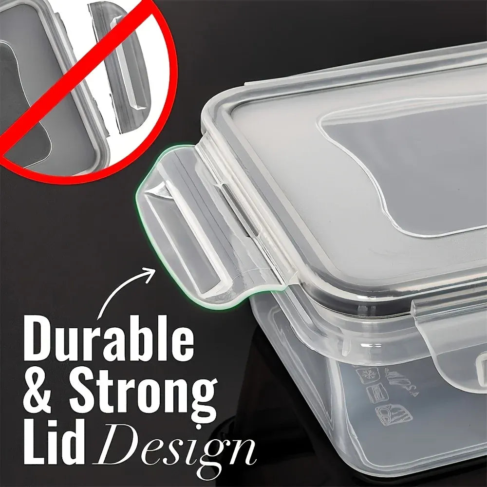 Essentials House 8PCS 8-PC BPA-Free Airtight Food Containers with Locking Lids - Microwave/Freezer Safe PP Plastic Storage