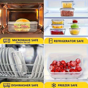 Essentials House 8PCS 8-PC BPA-Free Airtight Food Containers with Locking Lids - Microwave/Freezer Safe PP Plastic Storage