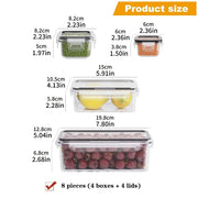 Essentials House 8PCS 8-PC BPA-Free Airtight Food Containers with Locking Lids - Microwave/Freezer Safe PP Plastic Storage