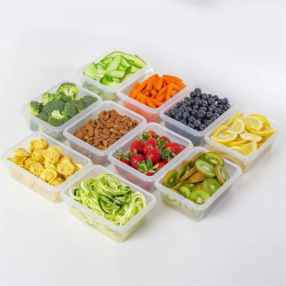 Essentials House Kitchen Food Contianers Set, Microwave Dishwasher Safe BPA FREE 10pcs 840ML Containers Set With 10stickers
