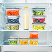 Essentials House Kitchen Food Contianers Set, Microwave Dishwasher Safe BPA FREE 10pcs 840ML Containers Set With 10stickers