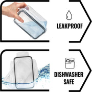 Essentials House Kitchen Food Contianers Set, Microwave Dishwasher Safe BPA FREE 10pcs 840ML Containers Set With 10stickers