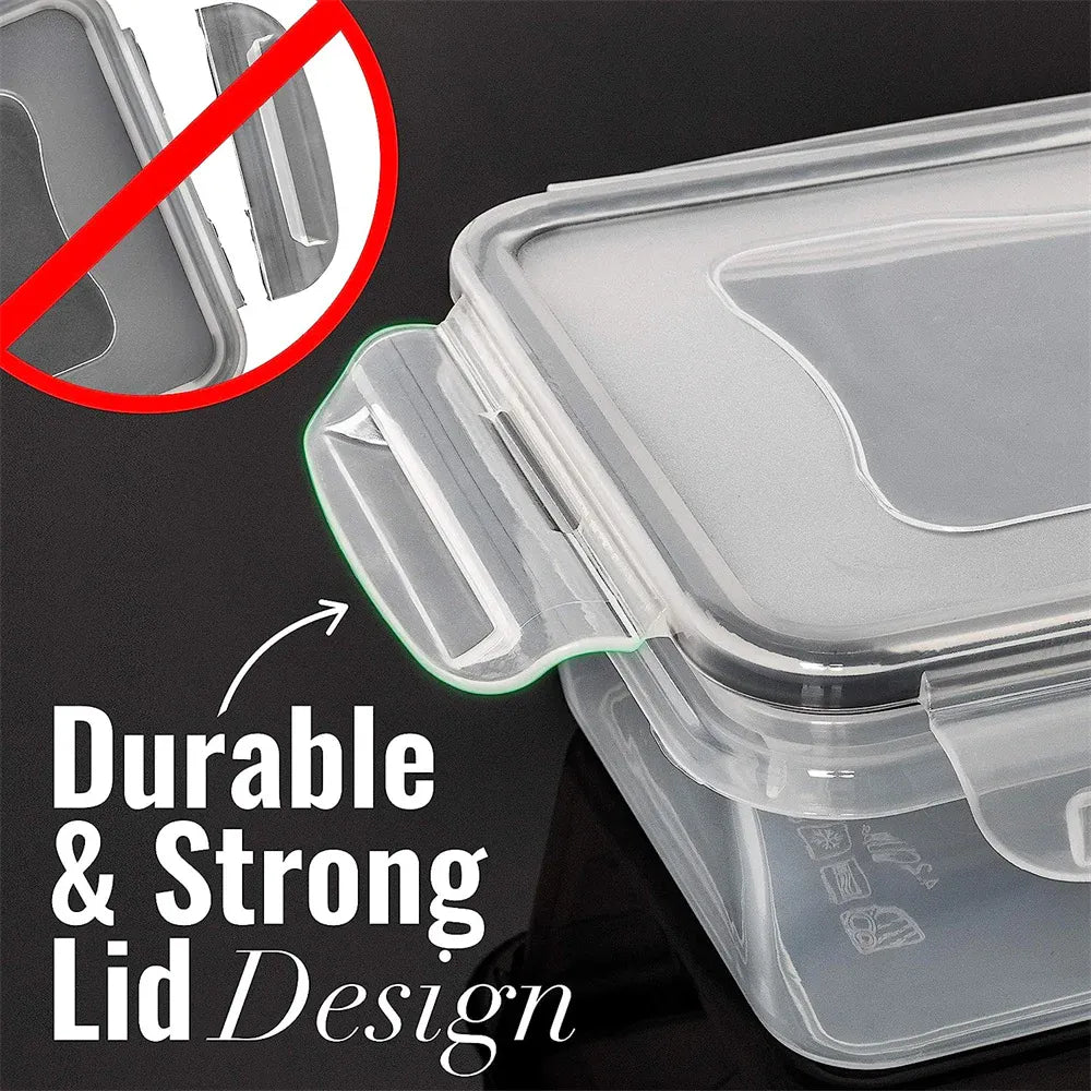 Essentials House Kitchen Food Contianers Set, Microwave Dishwasher Safe BPA FREE 10pcs 840ML Containers Set With 10stickers
