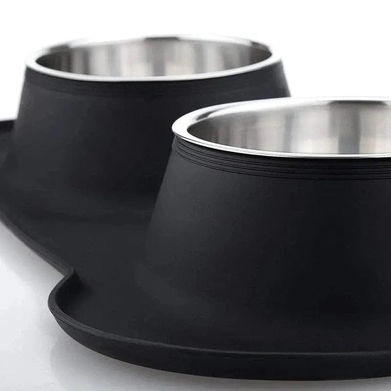 Antislip Double Stainless Steel Food Bowl - Essentialshouses