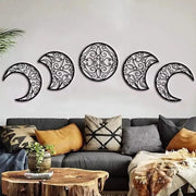 Essentials House Home & Décor Wrought iron decoration Crescent Moon Wall Art Set Of 5, Islamic Home Decor