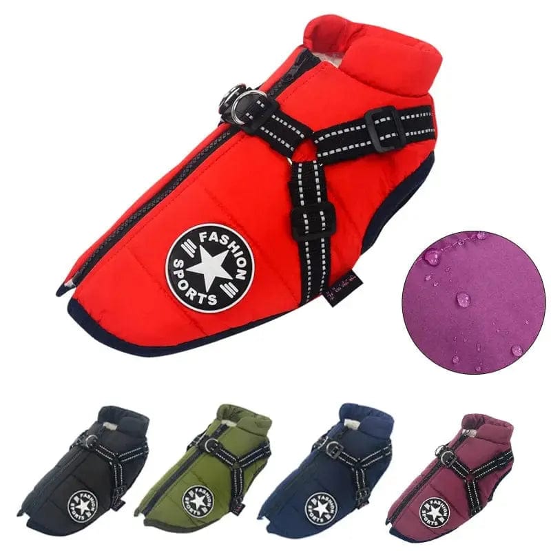 Dog Waterproof Warm Harness Jacket - Essentialshouses