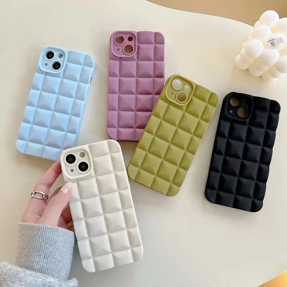 Fashion 3D Grid Matte Phone Case - Essentialshouses