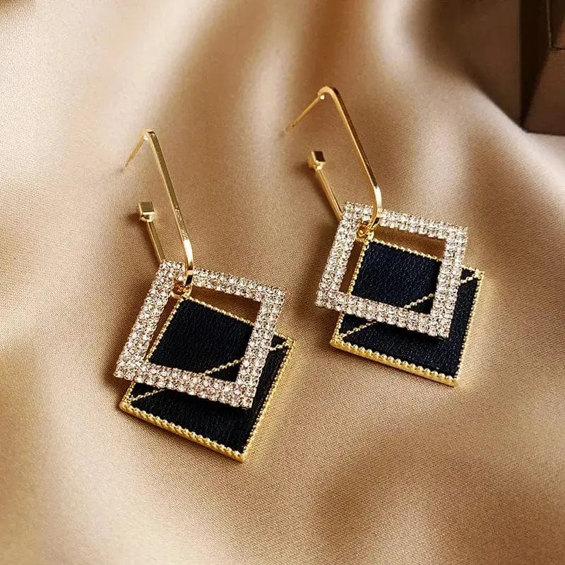 Geometric Double Square Hoop Earrings - Essentialshouses