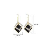 Geometric Double Square Hoop Earrings - Essentialshouses