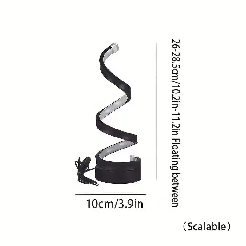Essentialshouses Home Accents & Wall Art With Base USB Plug In Creative Spiral LED Night Light Dimmable 3 Colors Adjustable For Living Room Office Desk Table Bedroom Bedside Decor