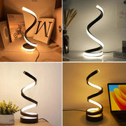 Essentialshouses Home Accents & Wall Art USB Plug In Creative Spiral LED Night Light Dimmable 3 Colors Adjustable For Living Room Office Desk Table Bedroom Bedside Decor