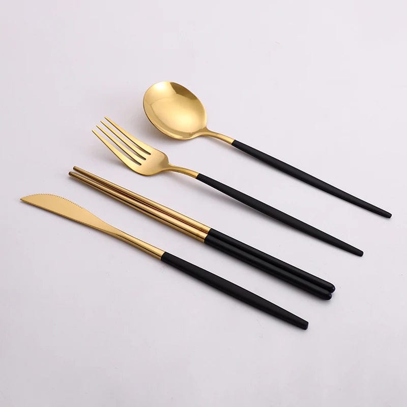 Luxury Gold Cutlery Dinnerware Set - Essentialshouses