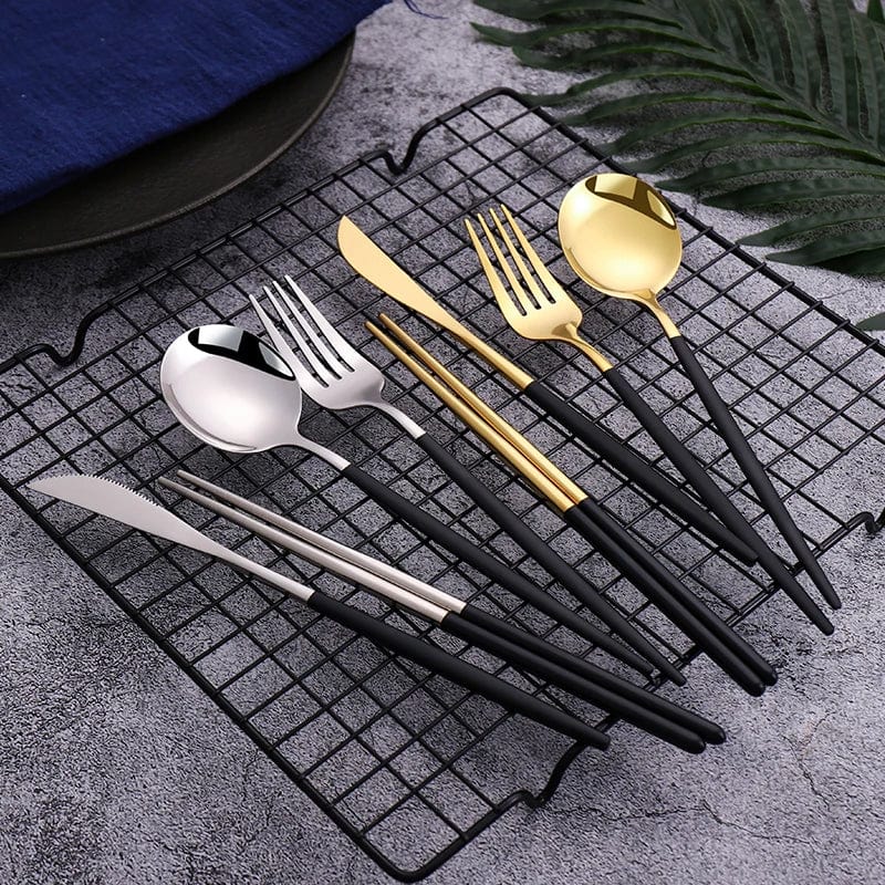 Luxury Gold Cutlery Dinnerware Set - Essentialshouses