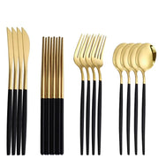 Luxury Gold Cutlery Dinnerware Set - Essentialshouses
