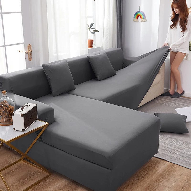 Elastic L Shaped Corner Sofa Cover