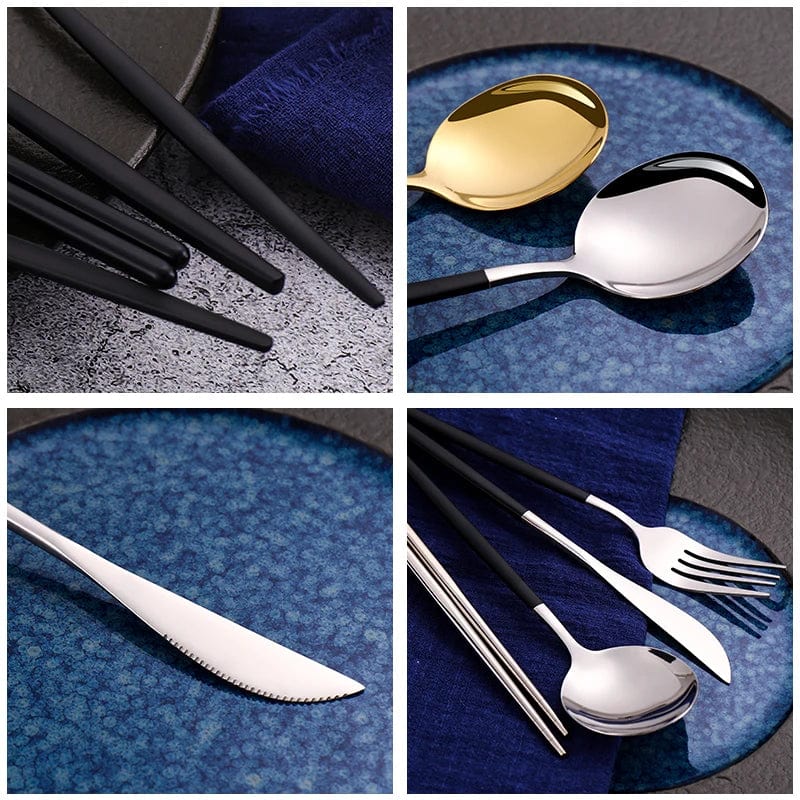 Luxury Gold Cutlery Dinnerware Set - Essentialshouses
