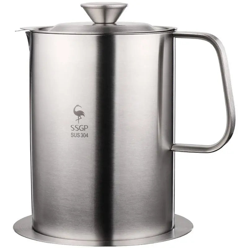 Essentialshouses Stainless Steel Oil Filter Pot 🛢️ Stainless Steel Kitchen Oil Filter Pot – Clean, Store & Reuse Cooking Oil Easily!