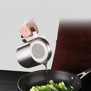 Essentialshouses Stainless Steel Oil Filter Pot 🛢️ Stainless Steel Kitchen Oil Filter Pot – Clean, Store & Reuse Cooking Oil Easily!