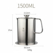 Essentialshouses Stainless Steel Oil Filter Pot 🛢️ Stainless Steel Kitchen Oil Filter Pot – Clean, Store & Reuse Cooking Oil Easily!