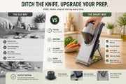 Essentials House mandoline slicer slicing vegetables in use