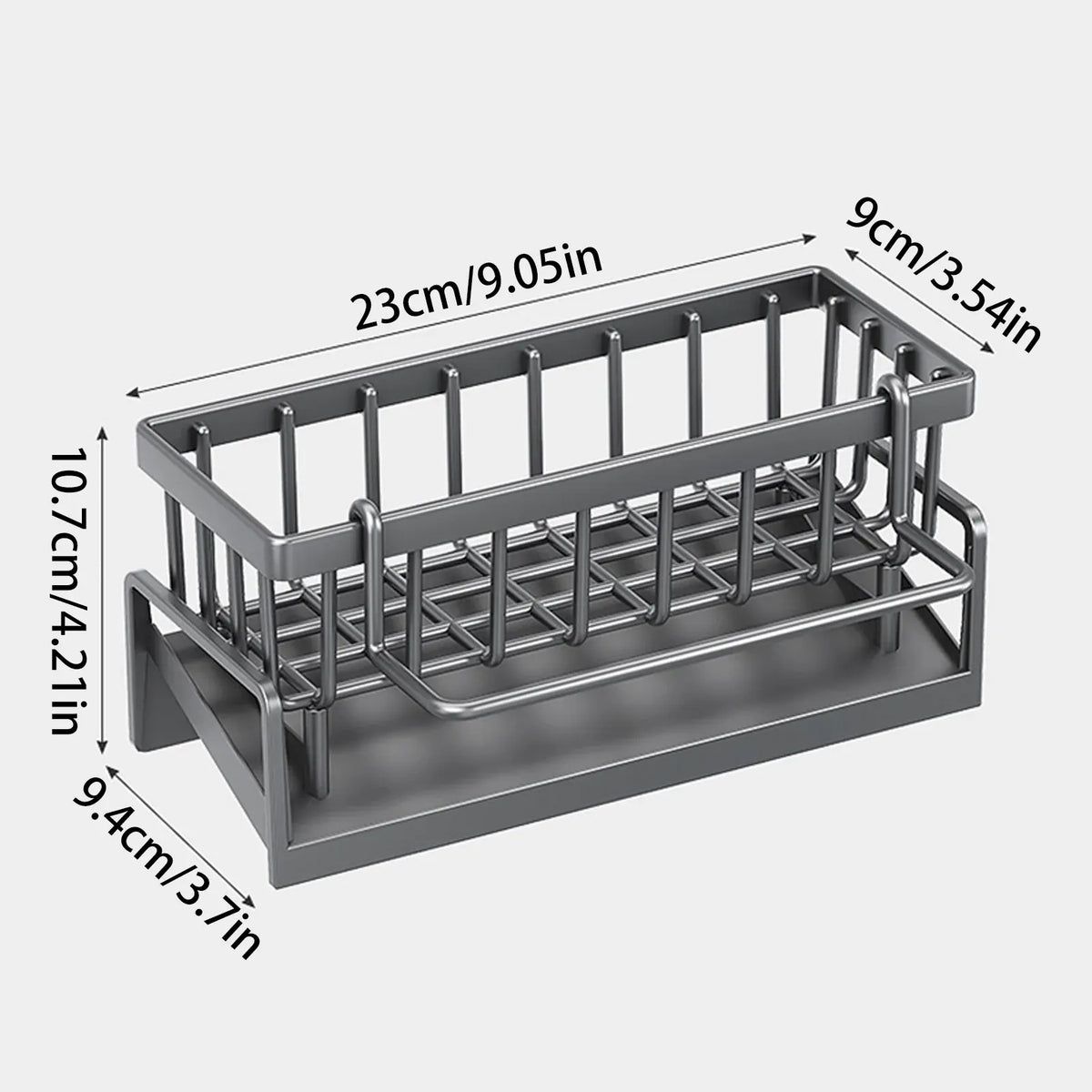 Essentials House GRAY Kitchen Sink Organizer Countertop Rack Multifunctional Sponge/Cleaning Cloth/Brush Holder Drain Rack