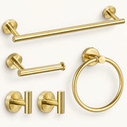 Five-piece gold bathroom hardware set