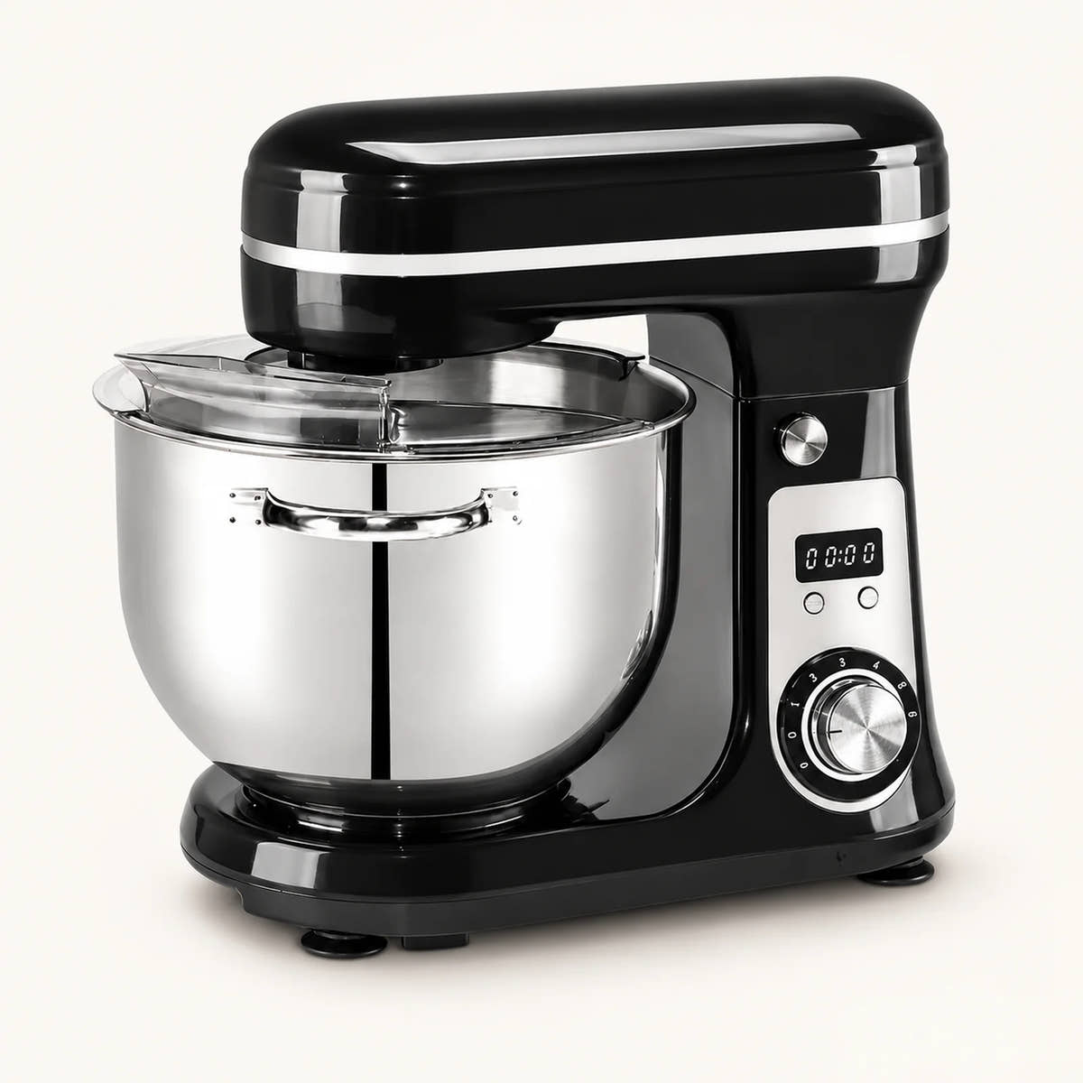 BioloMix BM601 6L Stand Mixer on a warm off-white background with a soft natural shadow.