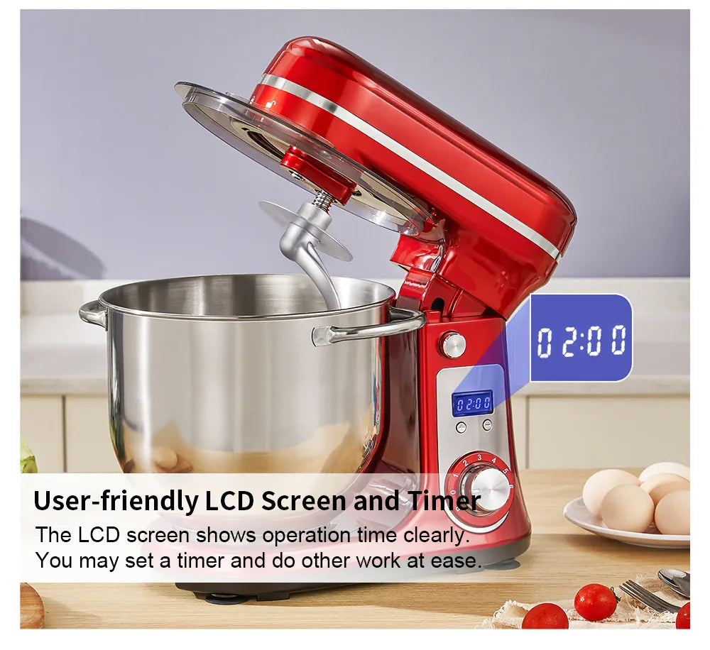 Essentials House Kitchen Food Stand Mixer, Blender, Quiet Motor, Cream Egg Whisk, Whip Dough Kneader, 6-Speed, 1200 W, 6 L