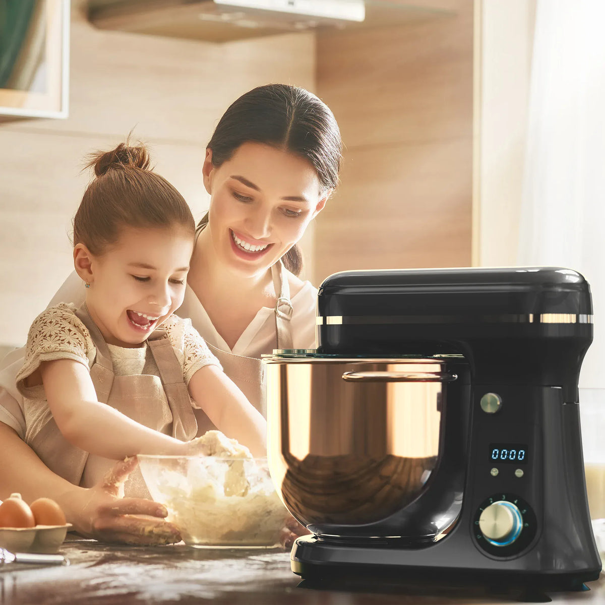 Essentials House Kitchen Food Stand Mixer, Blender, Quiet Motor, Cream Egg Whisk, Whip Dough Kneader, 6-Speed, 1200 W, 6 L