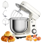 Essentials House 6L White BM-601 / US Kitchen Food Stand Mixer, Blender, Quiet Motor, Cream Egg Whisk, Whip Dough Kneader