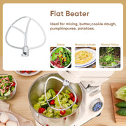 BioloMix BM602E flat beater attachment mixing ingredients in the 5L bowl