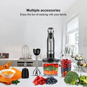 Essentials House US Plug 4 in 1 High Power 1200W Immersion Hand Stick Blender Mixer Includes Chopper and Smoothie Cup