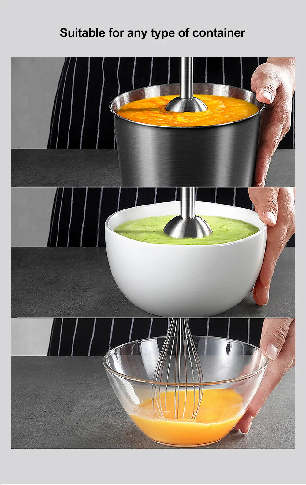 Essentials House US Plug 4 in 1 High Power 1200W Immersion Hand Stick Blender Mixer Includes Chopper and Smoothie Cup