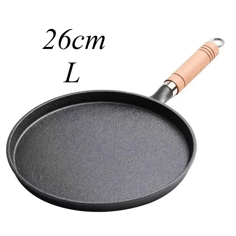 Essentials House 26cm 26cm Cast Iron Frying Pan Uncoated Non-stick Egg Pancake Pan Crepe Maker Steak Frying Pot Gas Induction