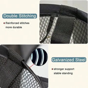 Alternate view of collapsible mesh pop-up laundry hamper with carry handles