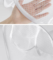 Alternate view of collapsible mesh pop-up laundry hamper with carry handles