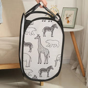 Alternate view of collapsible mesh pop-up laundry hamper with carry handles