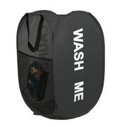 Essentials House Black Portable Mesh Pop Up Laundry Hamper Wide Opening Breathable Collapsible Space-Saving Laundry Basket