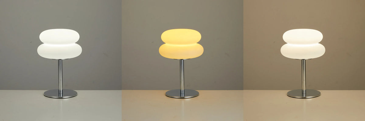 Essentials House Cream table lamp plastic lampshade bedroom bedside decorative lamp USB plug tri color dimming living room