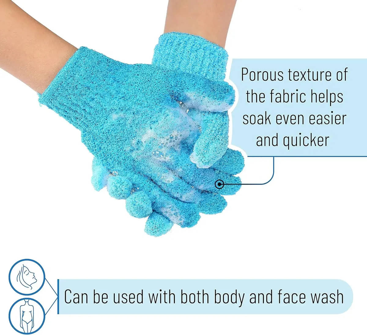 Essentials House 5/10 New Pieces Exfoliating Bath Gloves Double Sided Bath Gloves for Beauty Spa Massage Skin Shower Scrubber