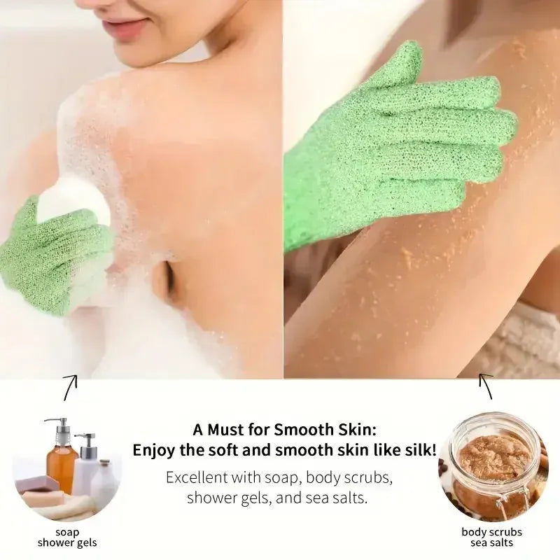 Essentials House 5/10 New Pieces Exfoliating Bath Gloves Double Sided Bath Gloves for Beauty Spa Massage Skin Shower Scrubber